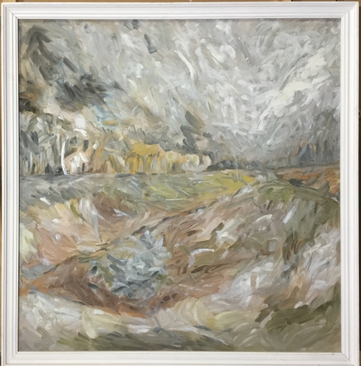 Heideland Energie, 1985, Oel auf Hartfaser, 135 x 130 cm